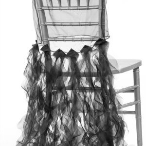 Black Chiavari Curly Willow Chair Sash