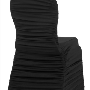 Black Spandex Ruched Chair Cover