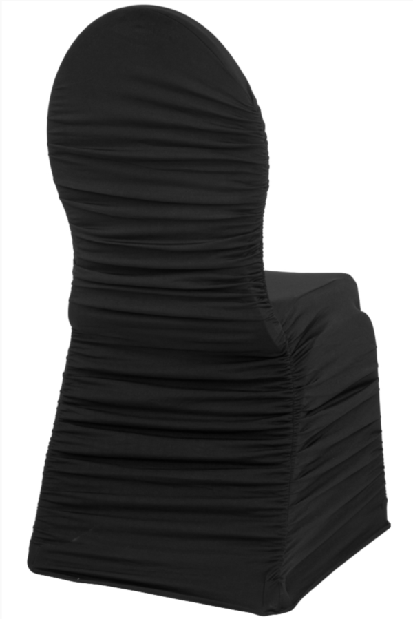 Black Spandex Ruched Chair Cover
