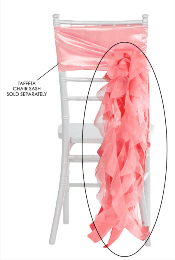 Coral Curly Willow Chair Sash
