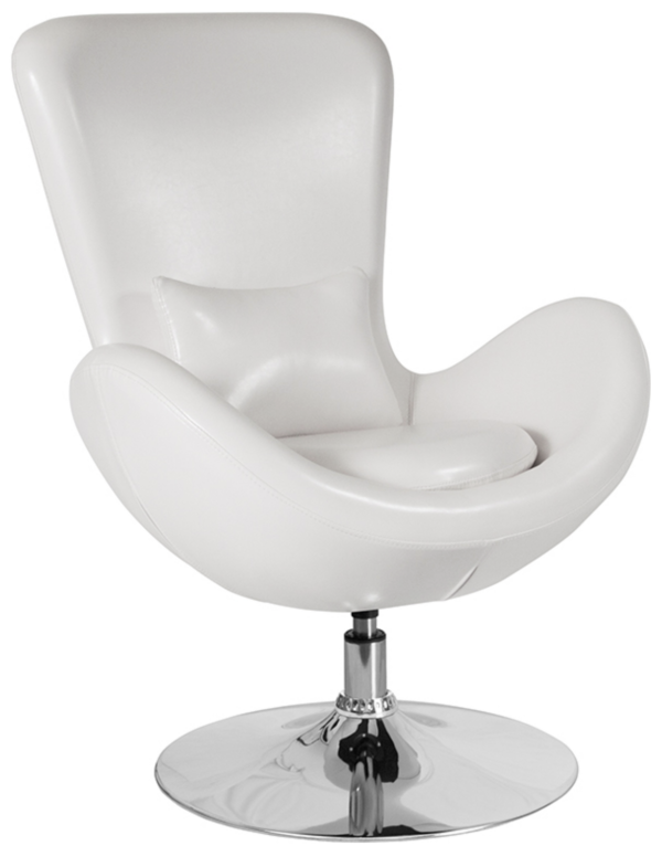 White Leather Egg Chair