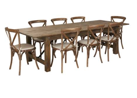 8 Ft Wood Farm folding table