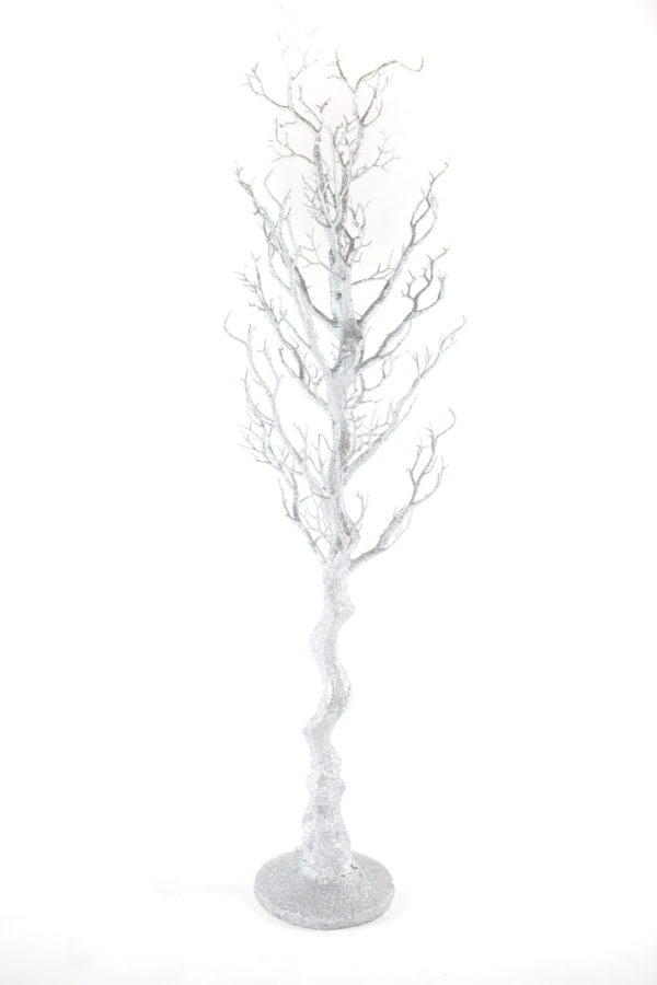 59" Silver Glitter Manzanita Tree