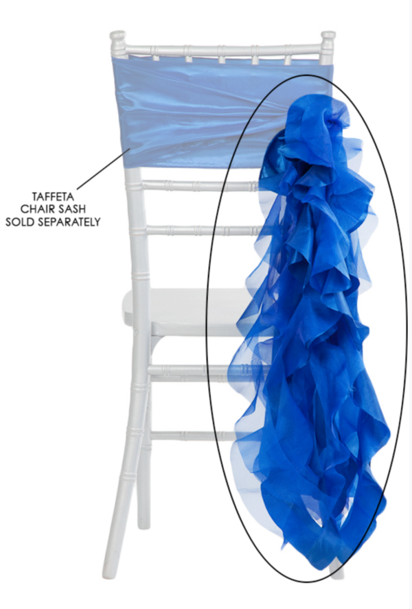Royal Blue Curly Willow Chair Sash