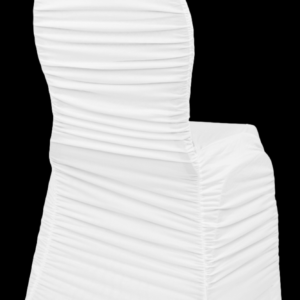 White Ruched Spandex Chair Cover