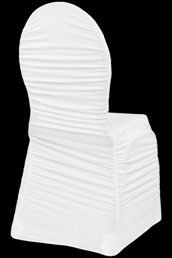 White Ruched Spandex Chair Cover