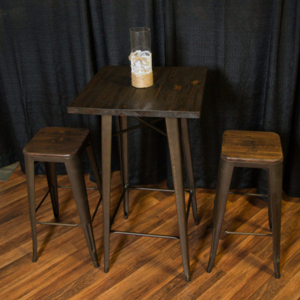 Wood Bistro Bar Table with Stools