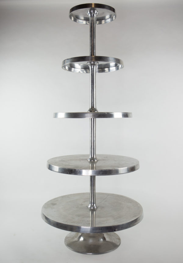 Silver 5 Foot Cupcake Stand