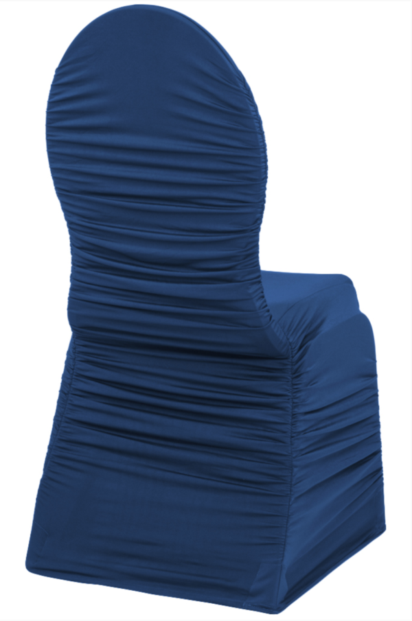 Navy Spandex Ruched Chair Cover